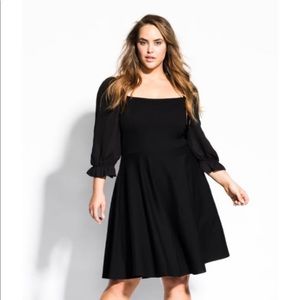 City Chic Black Midi Dress